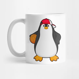 Penguin as Basketball player with Basketball ball Mug
